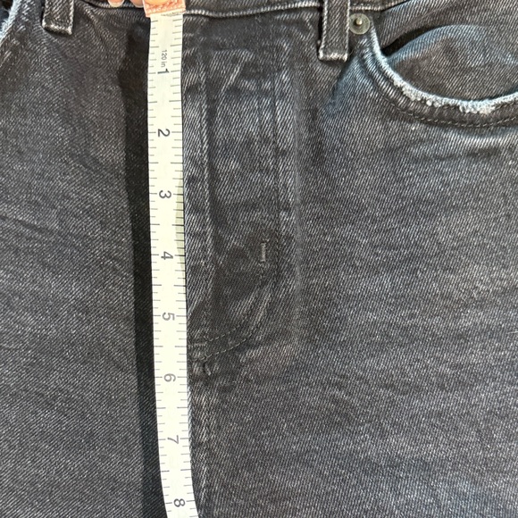 Zara Black Denim Cropped Jeans with Frayed Hem - Size 4 / 36 - High waisted - Picture 7 of 8